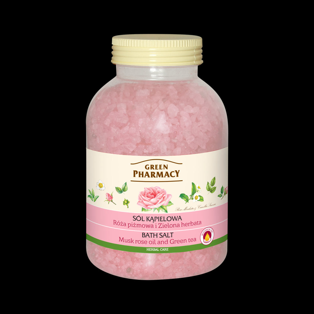 Green Pharmacy - bath salt, Musk Rose and Green Tea, capacity 1300 ml