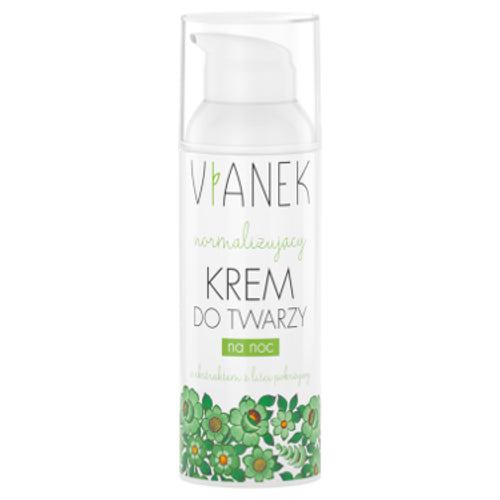Vianek - normalizujący krem do twarzy na noc do cery tłustej i normalnej, poj. 50 ml