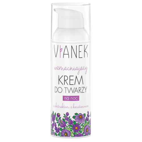 Vianek - wzmacniający krem do twarzy na noc do cery naczynkowej, poj. 50 ml