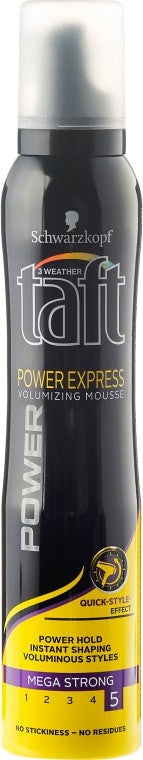 Taft Power Express Mousse for Volumising Hair, Volume 200 ml