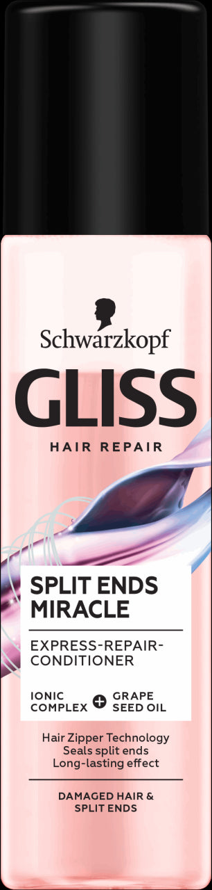 Gliss Hair Repair - Split Ends Miracle, express conditioner with Ionic Complex and Grapeseed Oil, 200 ml