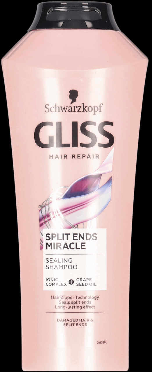 Gliss Hair Repair - Split Ends Miracle, Shampoo with Ionic Complex and Grape Seed Oil, Volume 400 ml
