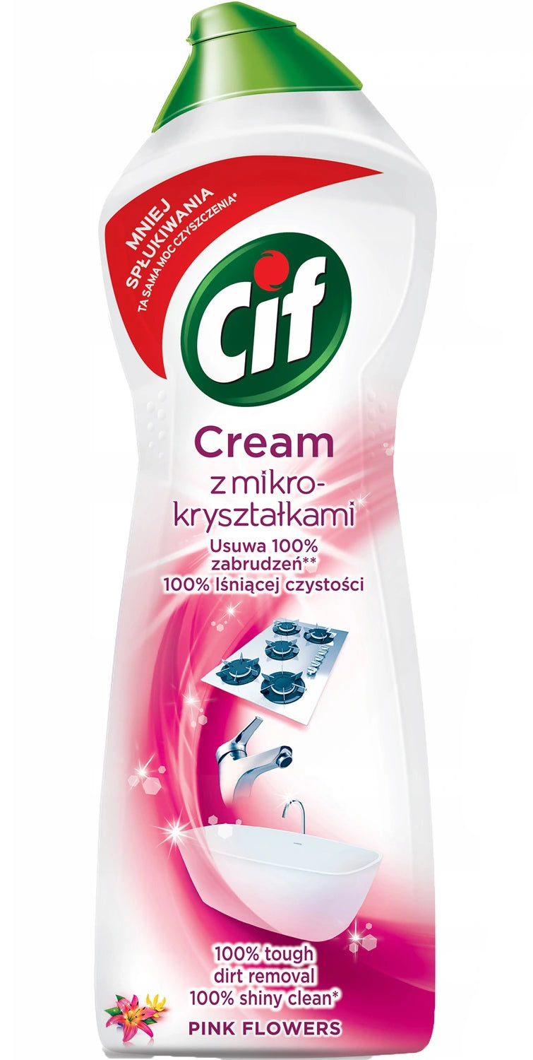 Cif - Cream, microcrystalline milk cleaner, Pink Flowers, net weight: 780g