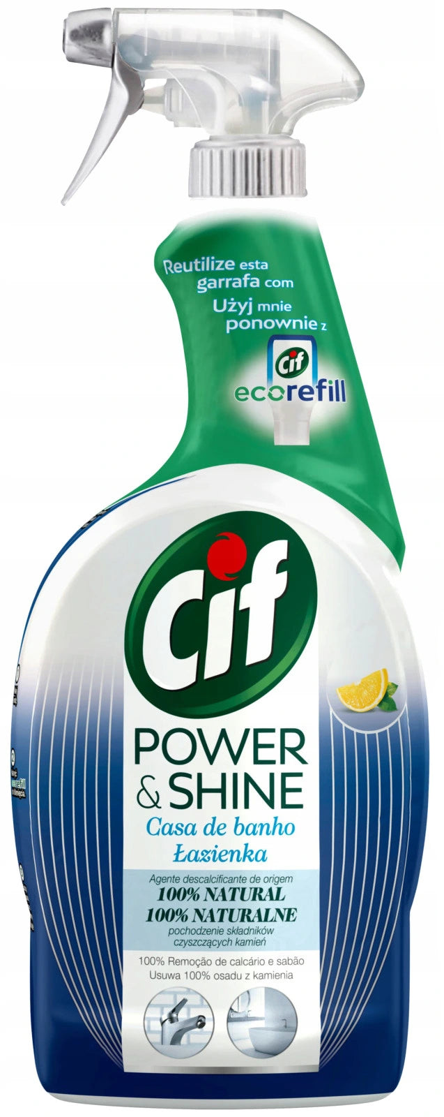 Cif - Power & Shine Bathroom antiscalant spray, 750 ml capacity