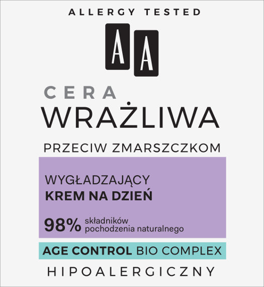 AA Skin Sensitive Skin Against Wrinkles Smoothing Day Cream, 50 ml