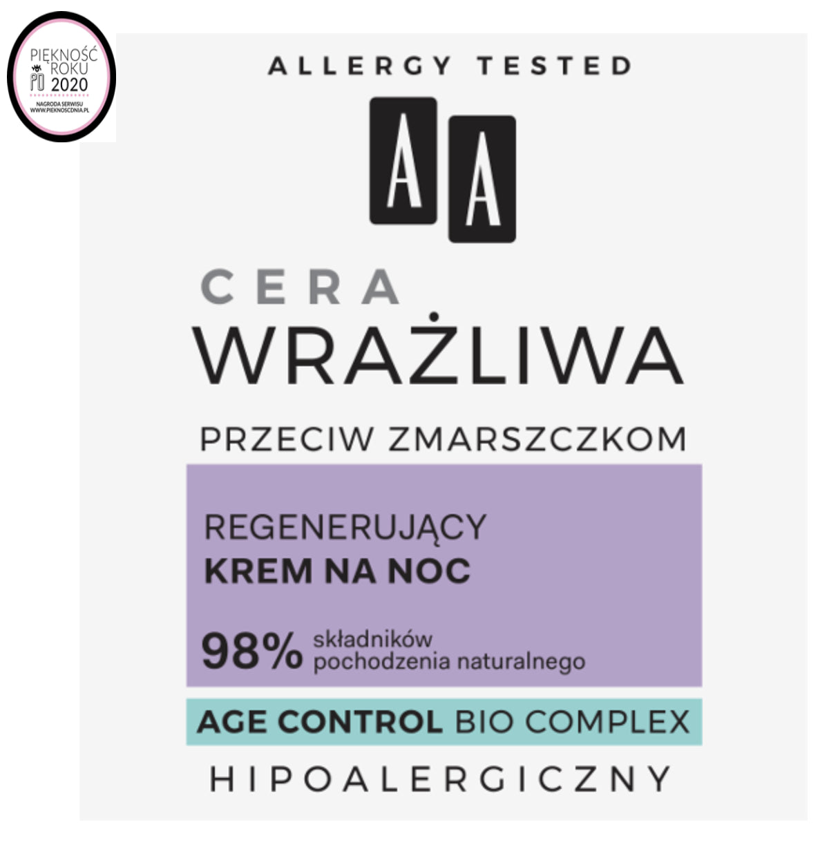 AA Sensitive Skin Against Wrinkles - Regenerating Night Cream, 50 ml