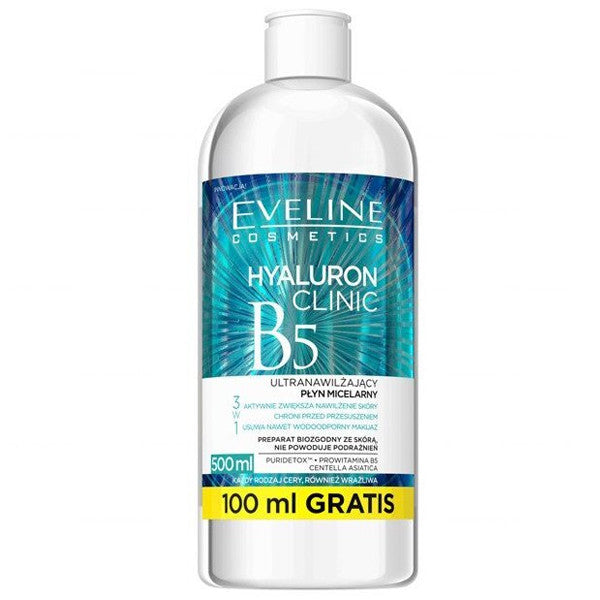 Eveline Hyaluron Clinic - ultranawilżający płyn micelarny, poj. 500 ml