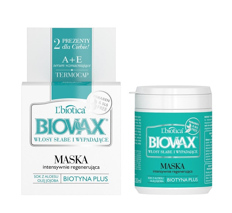 Biovax - maseczka intensywnie regenerująca włosy słabe, ze skłonnością do wypadania, poj. 250 ml