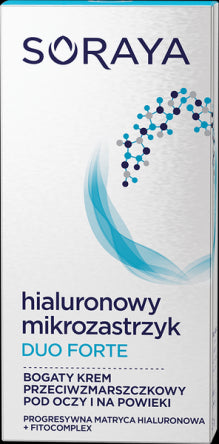Soraya Hialuronowy Mikrozastrzyk DUO FORTE - bogaty krem przeciwzmarszczkowy pod oczy i na powieki, poj. 15 ml