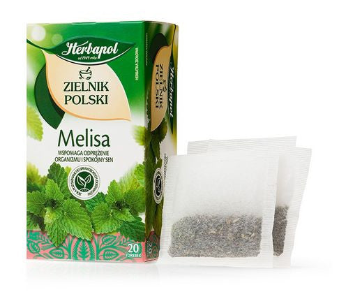 Polish Herb Garden (Zielnik Polski) - Lemon Balm, Herbal Tea, net weight: 1.41 oz (20 bags x 0.07 oz)