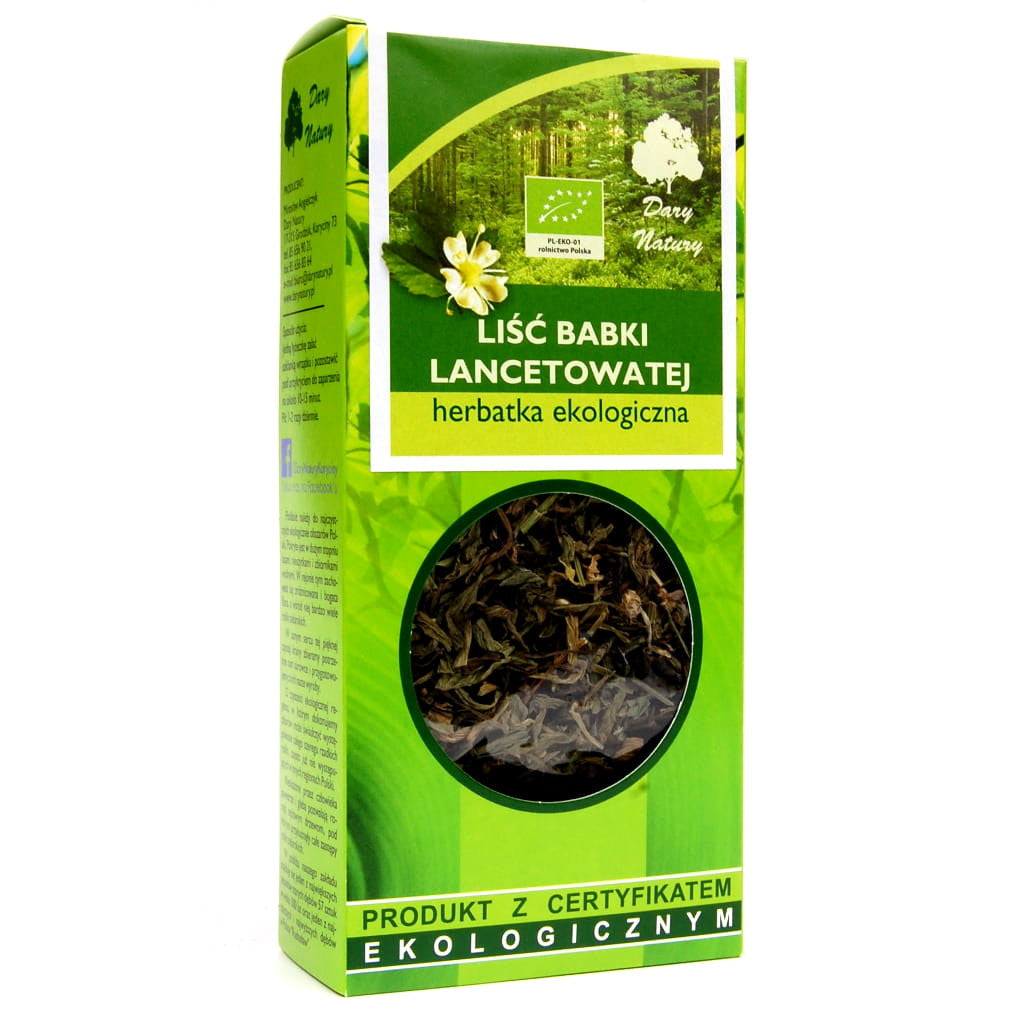 Dary Natury - liść babki lancet owej, herbatka ekologiczna, masa netto: 25g