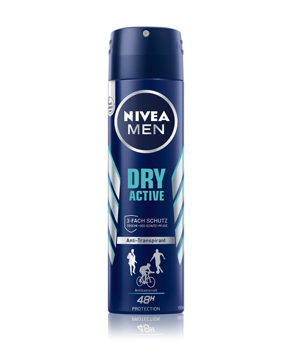 Nivea Men Dry Active - 48h deodorant spray with protection for men, 150 ml