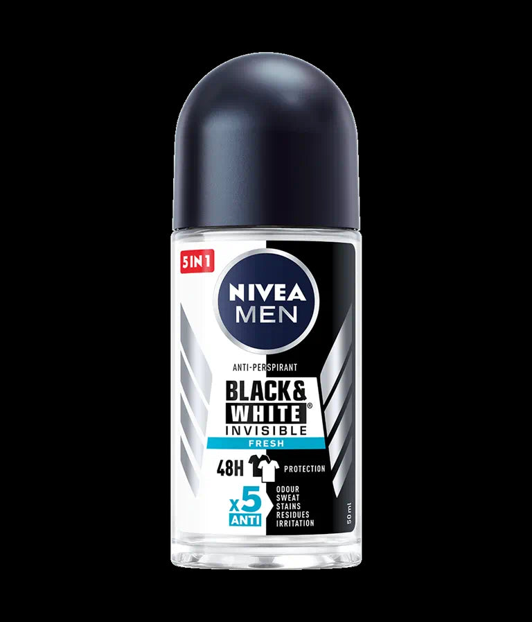 Nivea Men Black & White Invisible FRESH - men's anti-perspirant roll-on, 50 ml