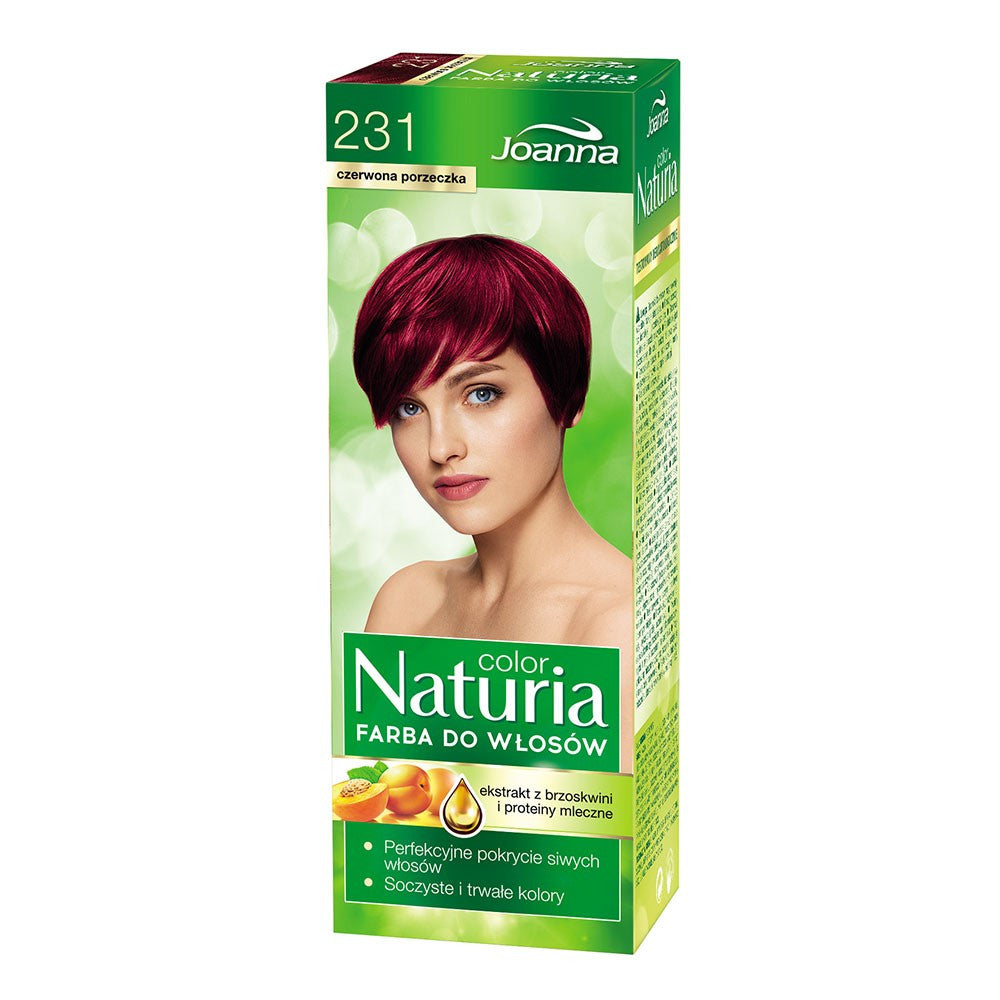 Joanna Naturia Color - farba do włosów, 231 - czerwona porzeczka