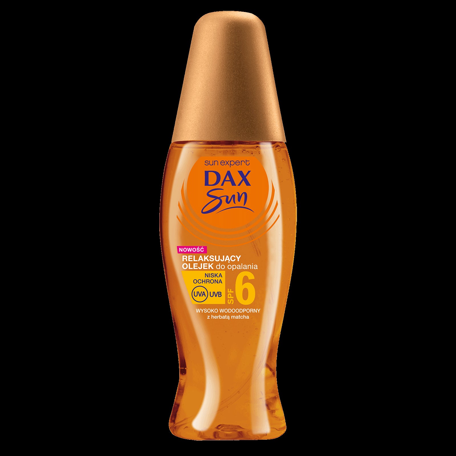 Dax Sun - relaksujący olejek do opalania z herbatą matcha, spray SPF6, poj. 150 ml