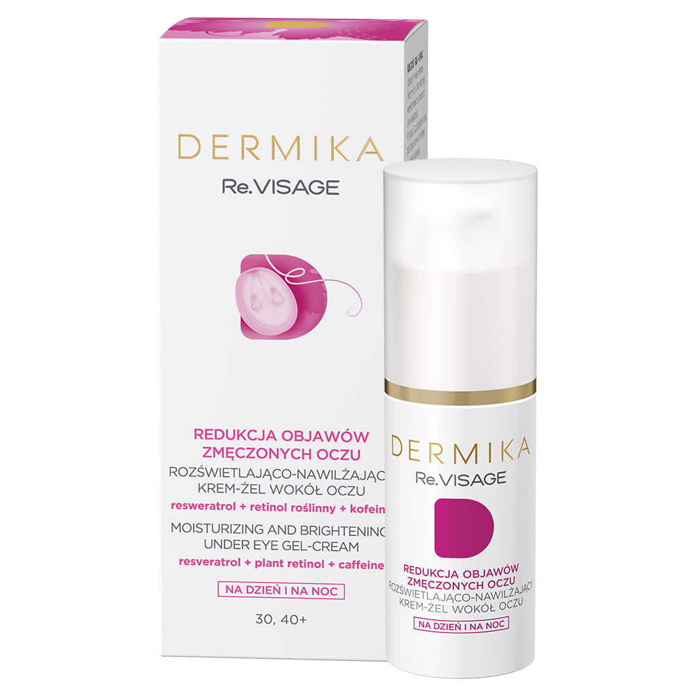 Dermika Re.VISAGE - rozświetlająco-nawilżający krem-żel wokół oczu 30-40+, poj. 15 ml