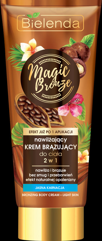 Bielenda MAGIC BRONZE - 2-in-1 Moisturizing Body Bronzing Cream - Light complexion, 200 ml
