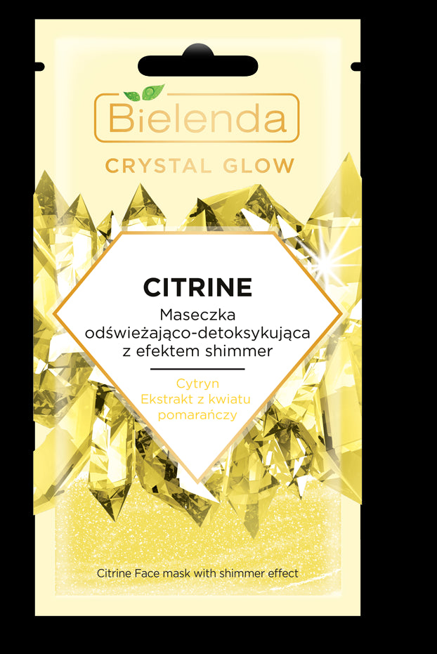 Bielenda CRYSTAL GLOW CITRINE - refreshing and detoxifying mask with shimmer effect, net weight: 8 g