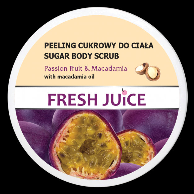 Fresh Juice - peeling cukrowy do ciała, passion fruit & macadamia, poj. 225 ml
