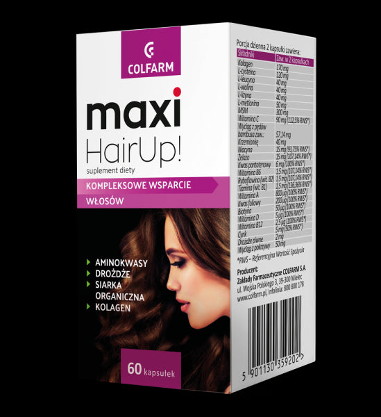 Colfarm Maxi HairUp! - comprehensive hair support, dietary supplement, capsules, 60 pcs.