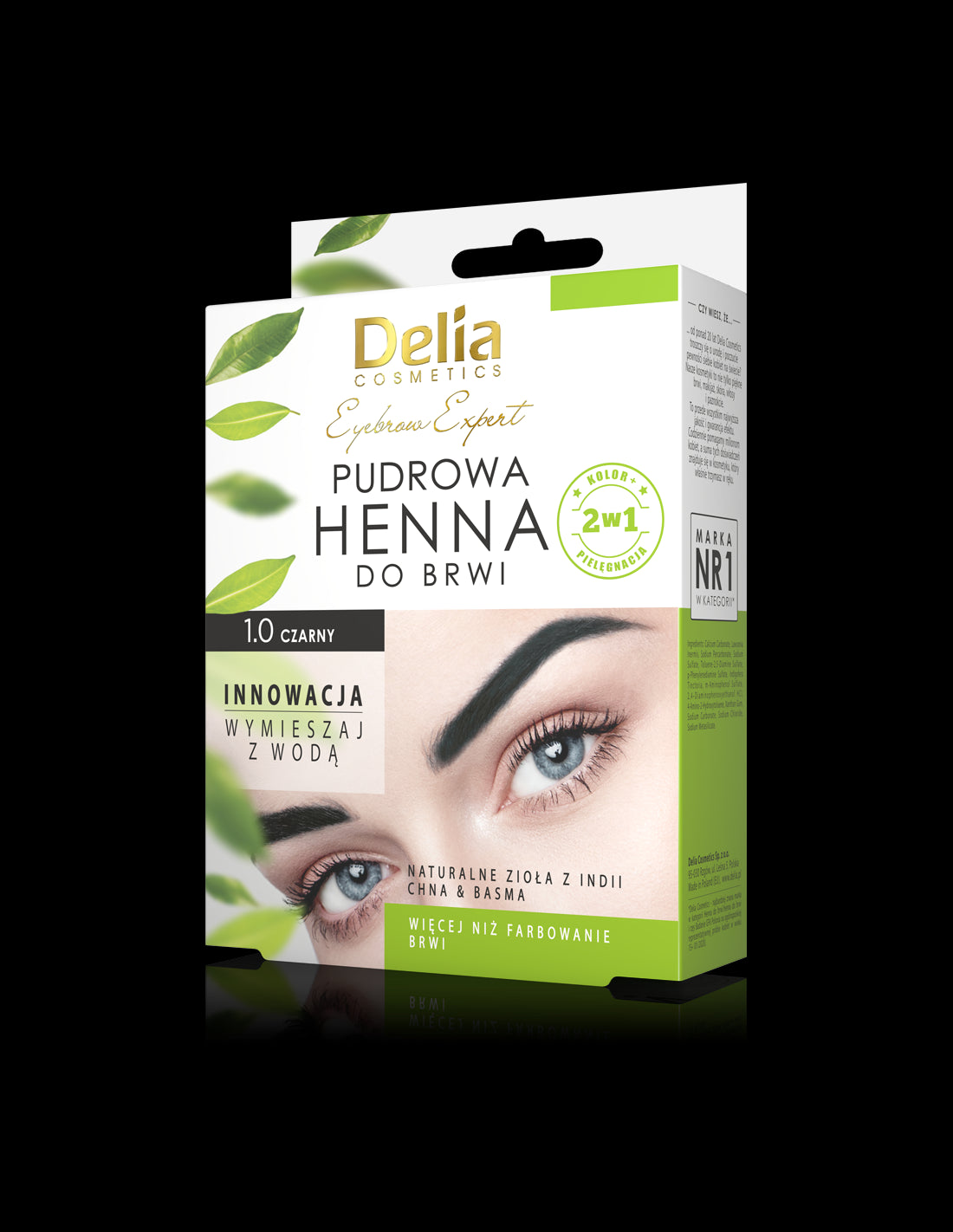 Delia Eyebrow Expert - pudrowa henna do brwi, 1.0 czarny, poj. 4 g