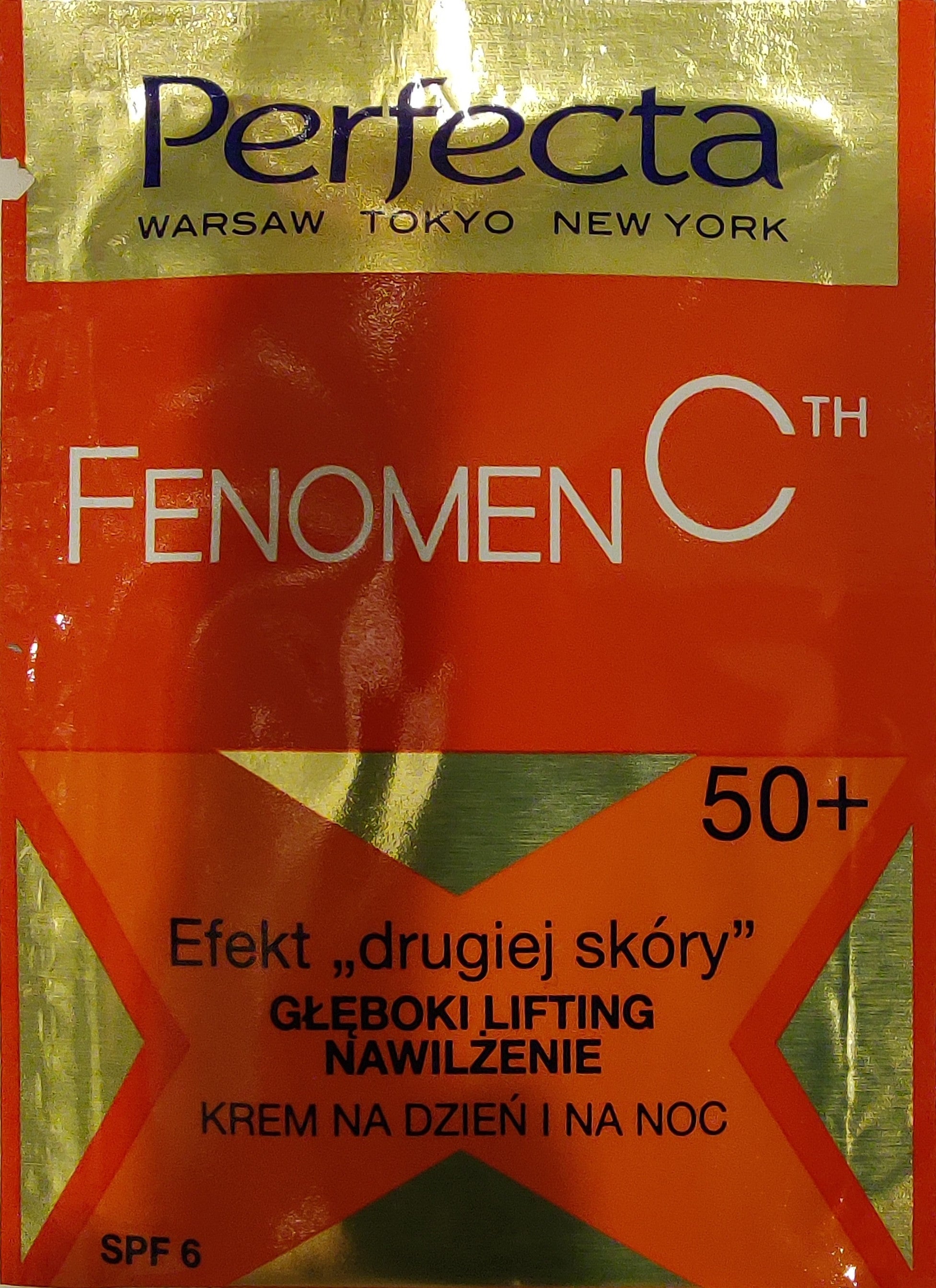 Perfecta FENOMEN C - efekt „drugiej skóry” GŁĘBOKI LIFTING NAWILŻENIE KREM NA DZIEŃ i NA NOC 50+ SPF 6 ***TESTER***