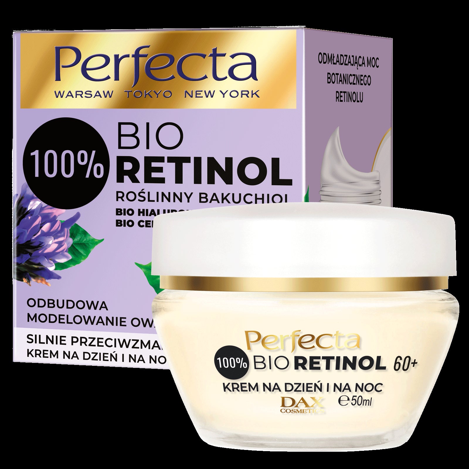 Perfecta Bio Retinol Bakuchiol – silnie przeciwzmarszczkowy krem na dzień i na noc 60+, poj. 50 ml
