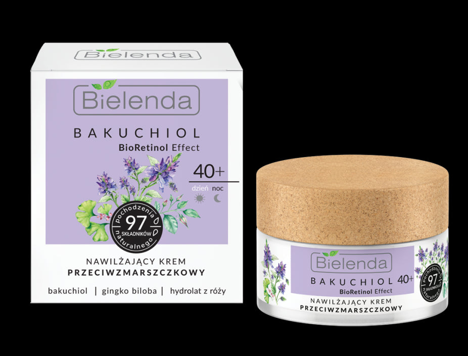 Bielenda BAKUCHIOL BioRetionol Effect - Moisturizing anti-wrinkle cream 40+, day/night, 50 ml