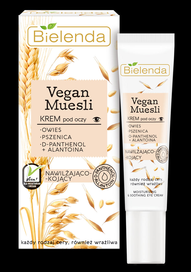 Bielenda VEGAN MUESLI - soothing and moisturizing eye cream - PSUNE + FRUIT + D-PANTHENOL + ALANTOINE, size 15 ml