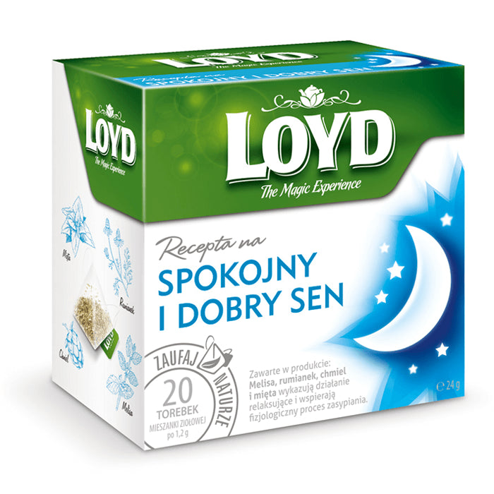 LOYD Recepta na - Spokojny i dobry sen, herbatka funkcjonalna, poj. poj. 20 torebek piramidek x 1,2 g