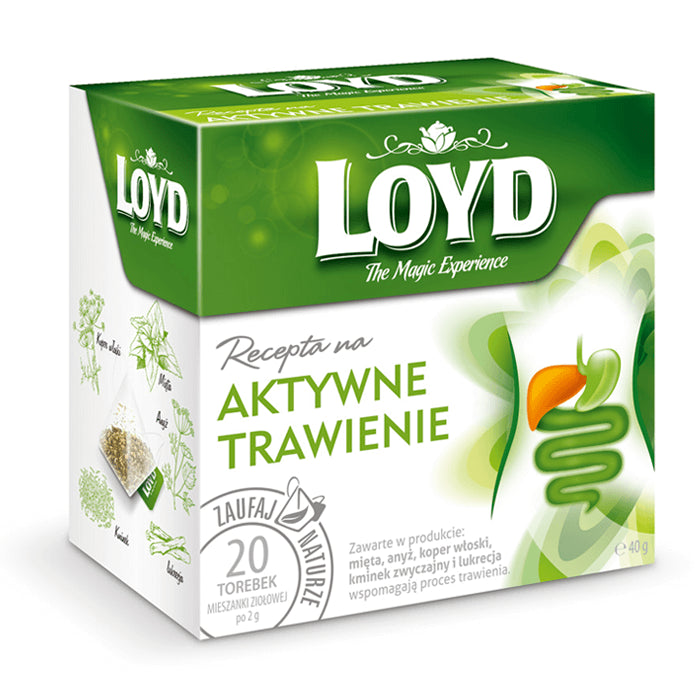 LOYD Recipe for - Active digestion, functional tea, 20 pyramid teabags x 1.5 g