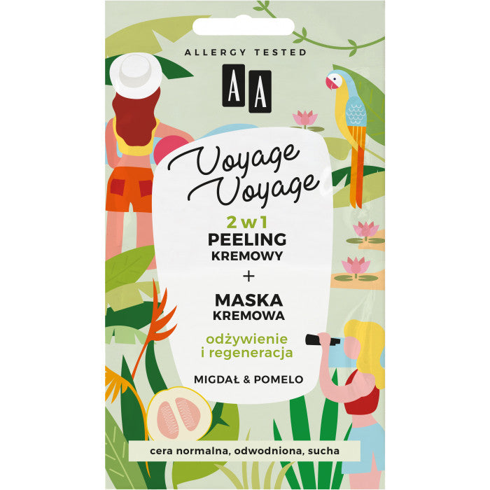 AA VOYAGE & VOYAGE - 2 in 1 cream scrub + cream mask, almond & pomelo, capacity 2x5 ml