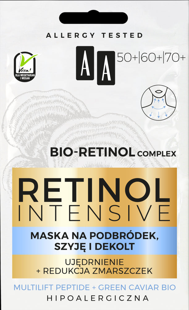 AA Retinol Intensive - mask for chin, neck and décolleté 50+/60+/70+, 2x5 ml capacity