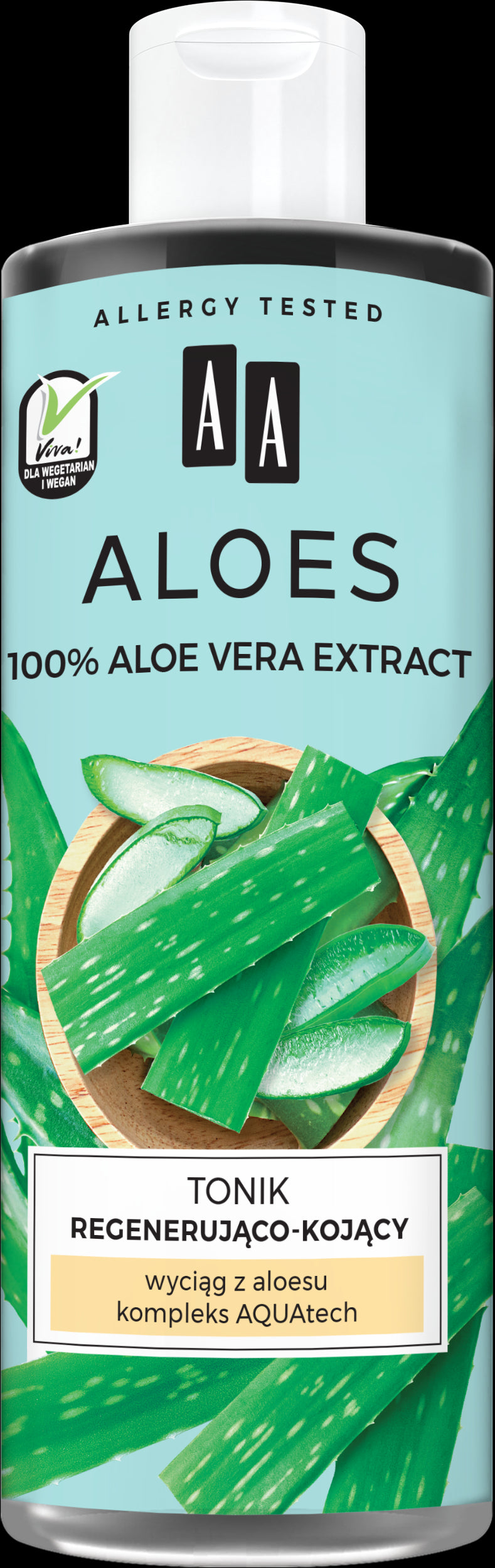 AA Aloe 100% Aloe Vera Extract - soothing and regenerating tonic, aloe vera extract, Aquatech complex, capacity 400 ml