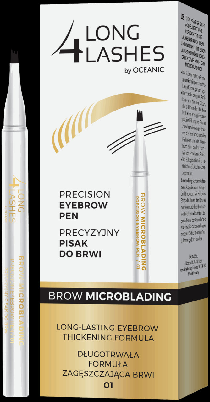 Long4Lashes Brow Microblading - precise eyebrow pen no 01 Medium Brown, capacity 1,1 ml