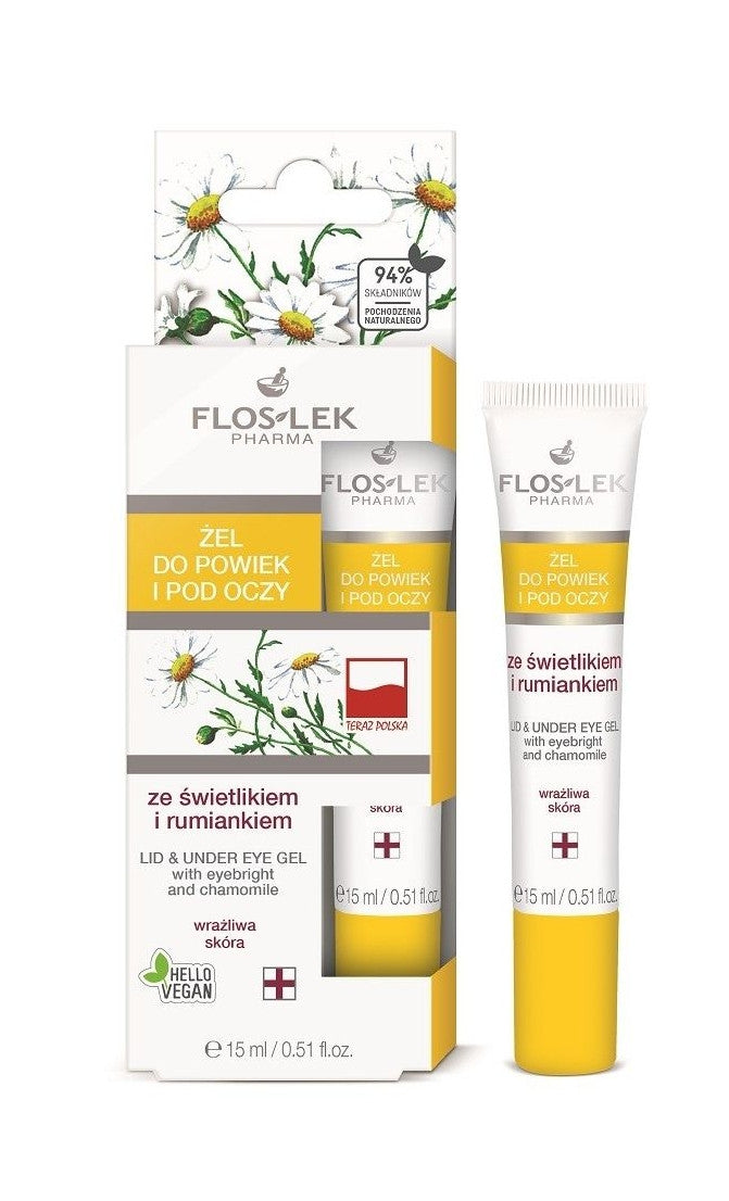 Floslek Pharma - eyelid and chamomile eye gel, 15 ml. capacity