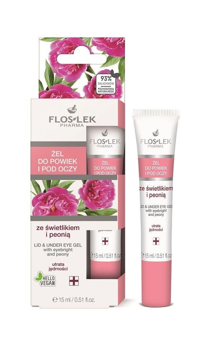 Floslek Pharma - żel do powiek i pod oczy ze świetlikiem i peonią, poj. 15 ml