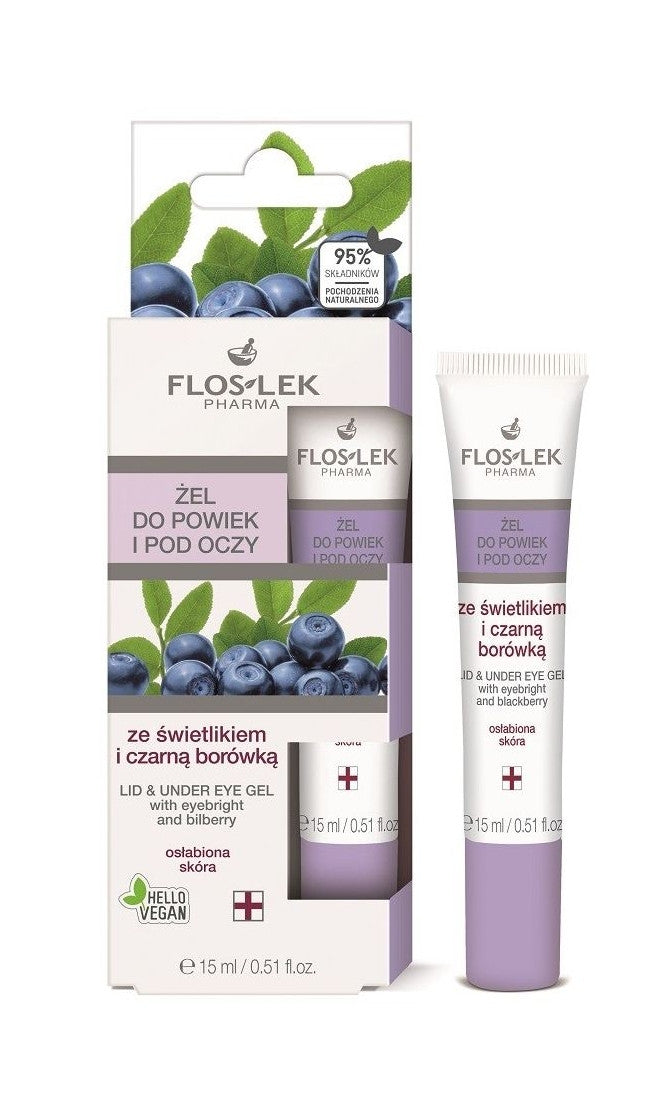 Floslek Pharma - żel do powiek i pod oczy ze świetlikiem i czarną borówką, poj. 15 ml