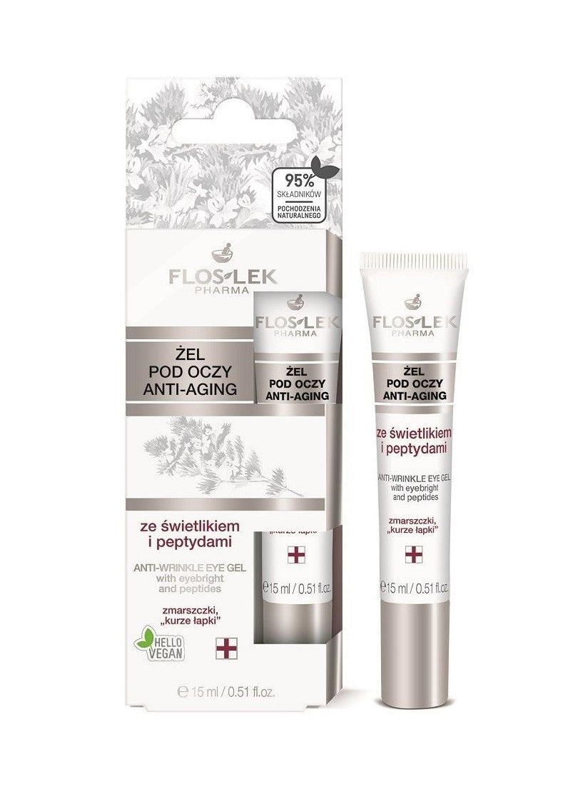 Floslek Pharma - żel pod oczy anti-aging ze świetlikiem i peptydami, poj. 15 ml