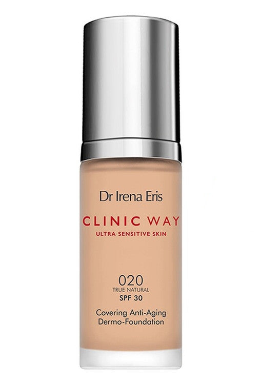 Dr Irena Eris Clinic Way - kryjący dermofluid przeciwzmarszczkowy SPF30, 020 TRUE NATURAL 30 ml