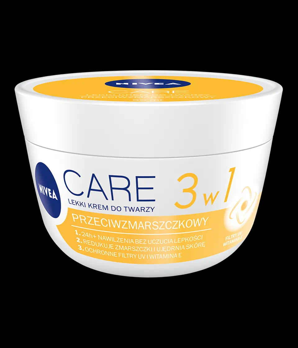 Nivea Care 3in1 - Anti-wrinkle lightweight face cream, capacity 100 ml