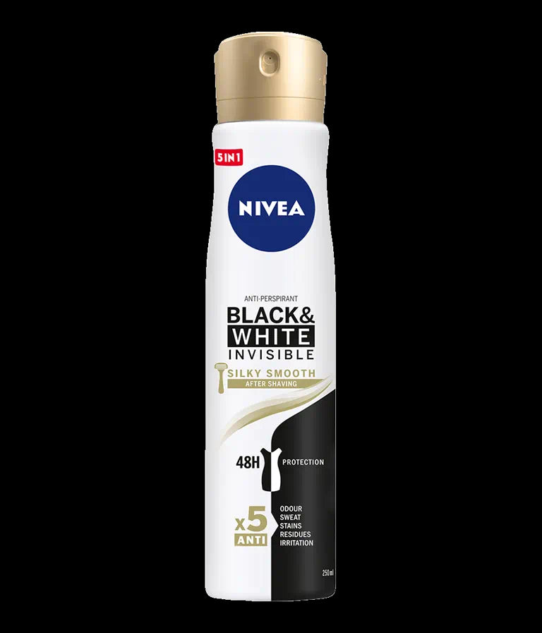 NIVEA Black & White Invisible, SILKY SMOOTH - Antiperspirant Spray for Women, capacity 250 ml