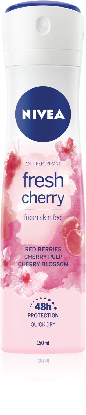Nivea Fresh Cherry - Anti-perspirant Spray for women with 48h protection, capacity 150 ml