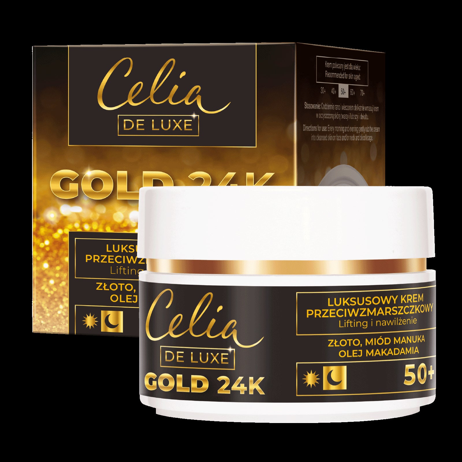 Celia Gold 24K - luxurious day & night anti-wrinkle cream, lifting and moisturizing, 50+, volume 50 ml