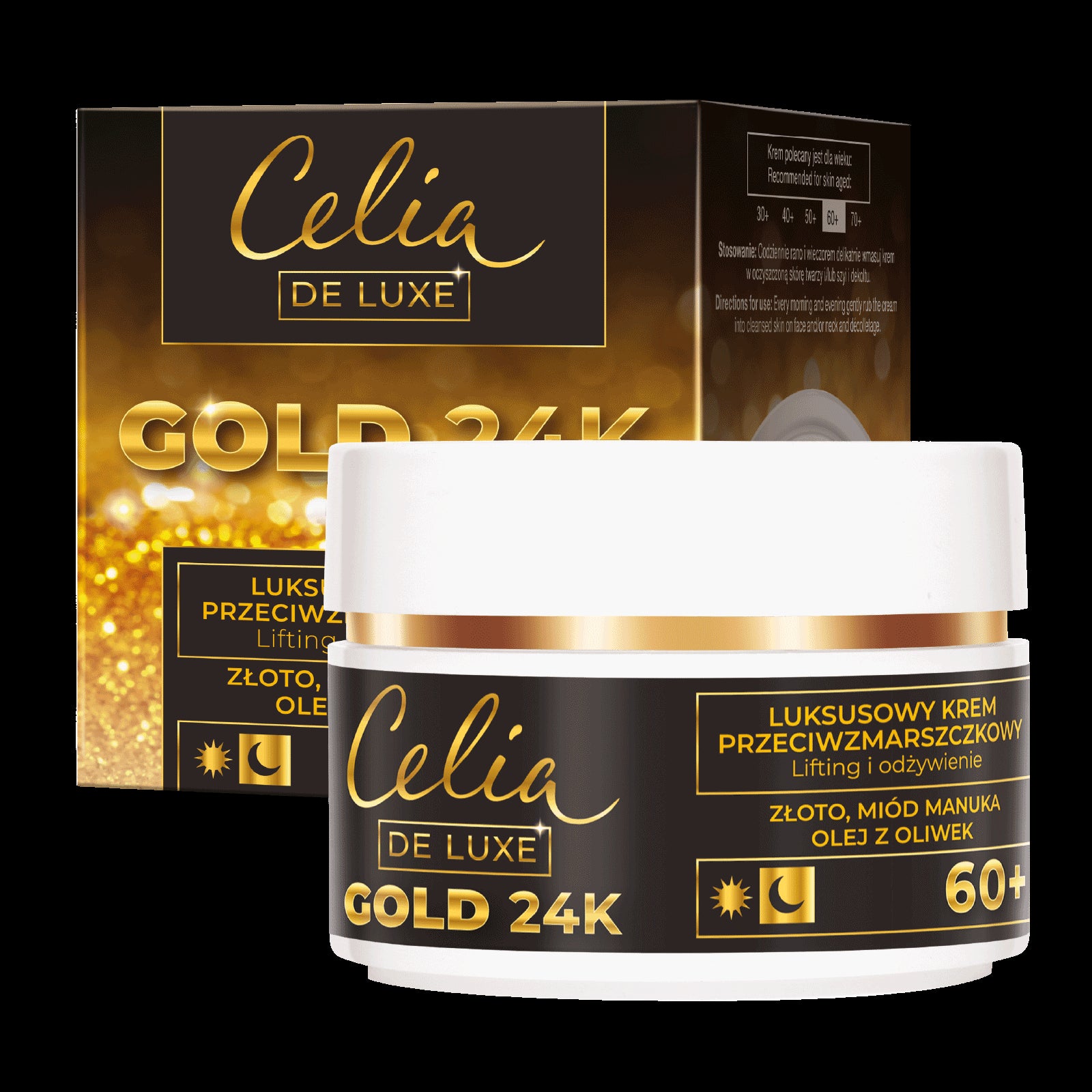 Celia Gold 24K - luxurious anti-wrinkle day & night cream, lifting and nourishing, 60+, 50 ml