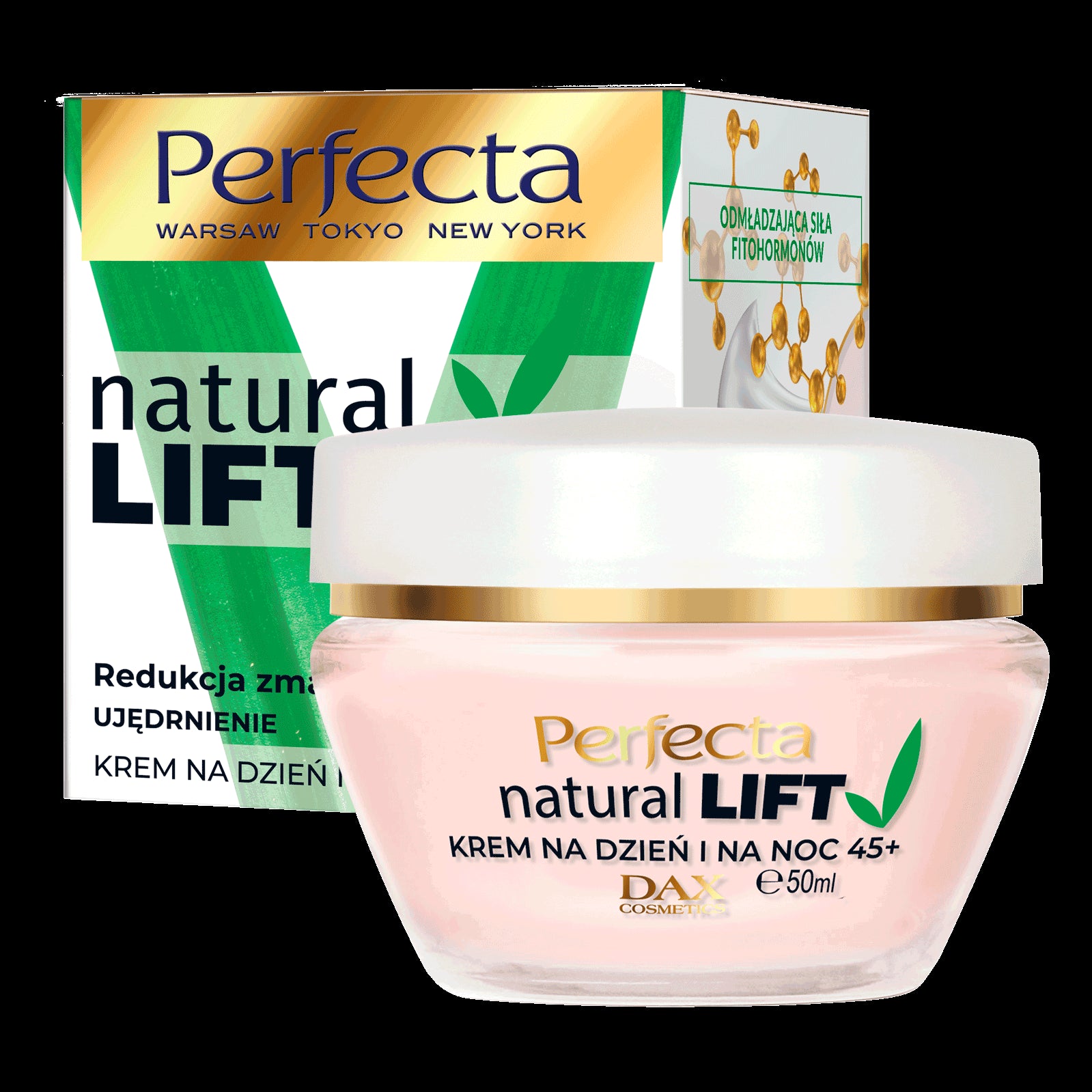 Perfecta Natural Lift – Redukcja zmarszczek, ujędrnienie, krem na dzień i na noc 45+, poj. 50 ml