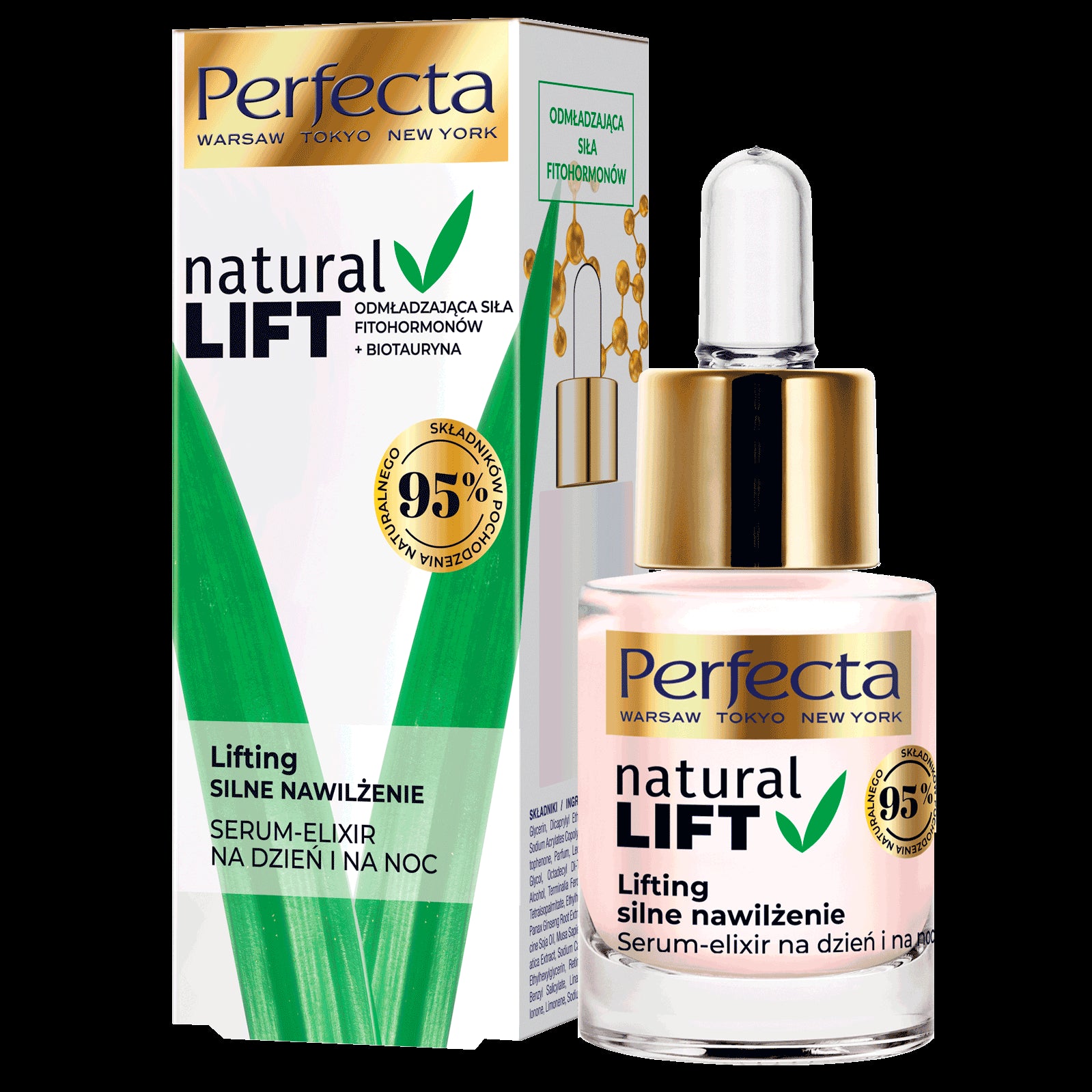 Perfecta Natural Lift - lifting, strong hydration, serum-elixir for day and night, 15 ml