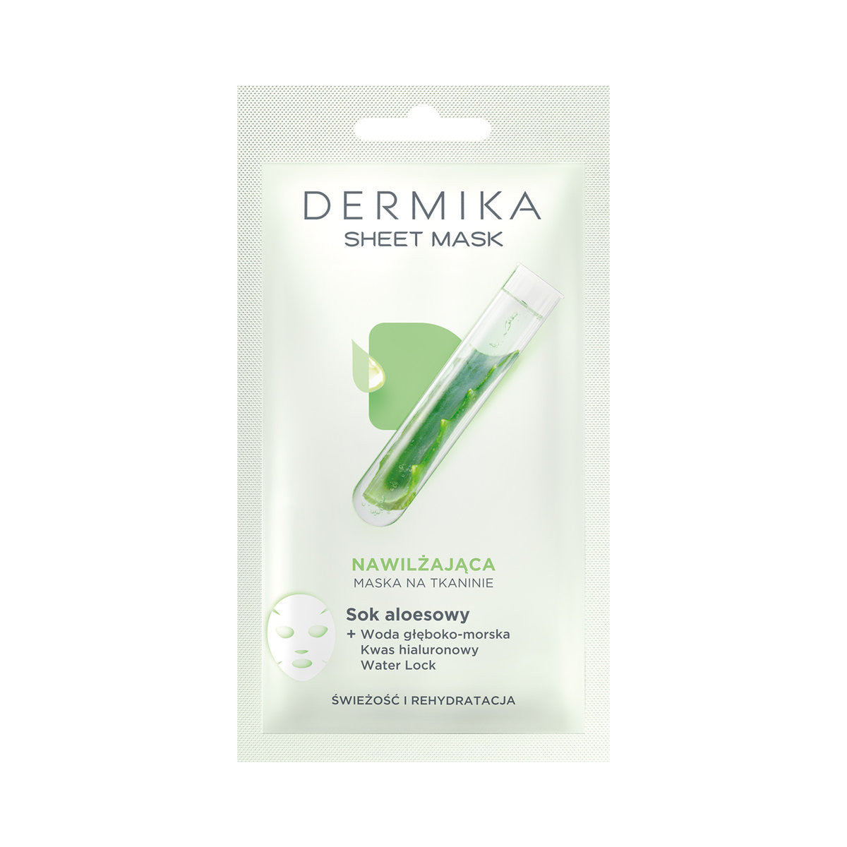 Dermika Sheet Mask - Aloe Vera Juice Moisturizing Mask on Fabric, 1 pc. (17 g)