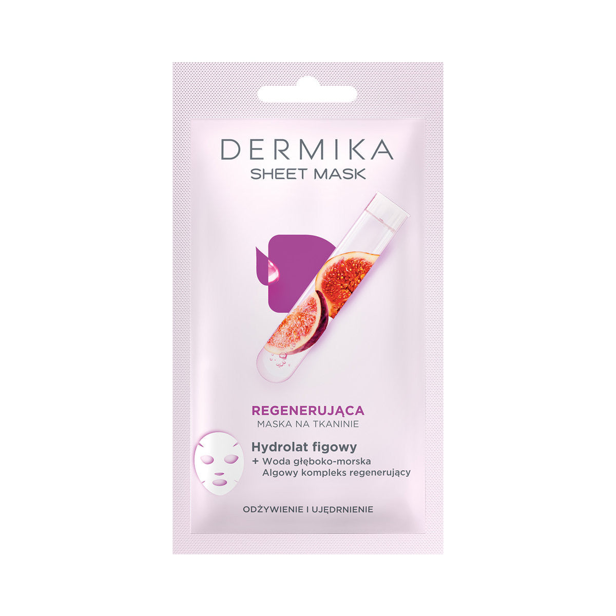Dermika Sheet Mask - MASK ON TEXTILES, fig hydrolate - regenerating mask on fabric, 1 pcs. (17 g)