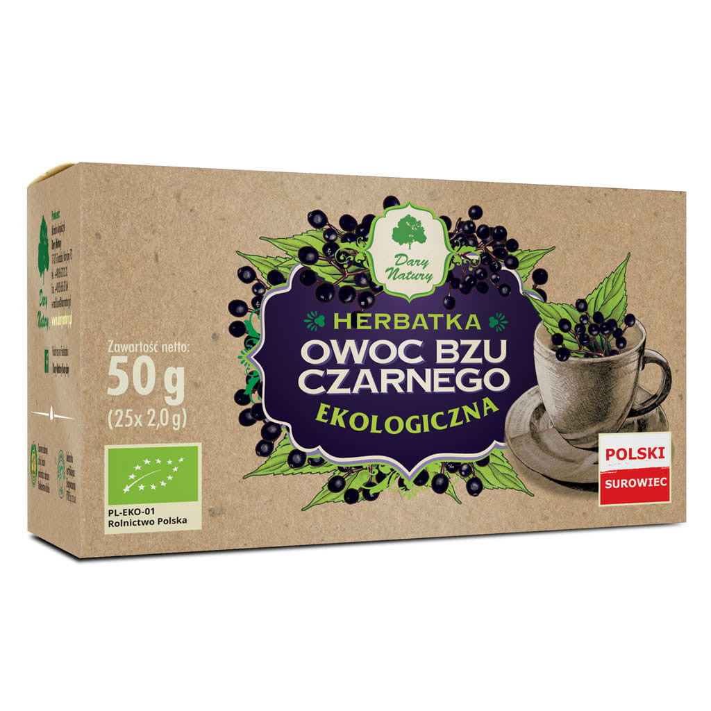Dary Natury - owoc bzu czarnego EKO, herbatka ekologiczna, masa netto: 50 g (25 x 2g)